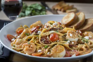 Shrimp & Scallop Evangeline pasta